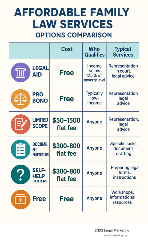 evaluating costs of family law services