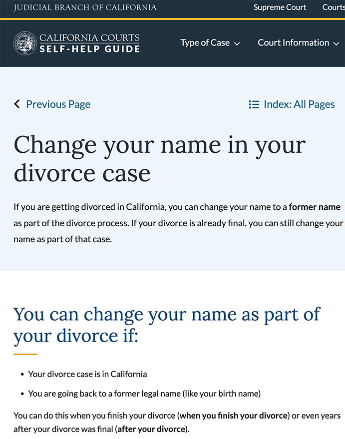 streamlined processes for name changes after divorce